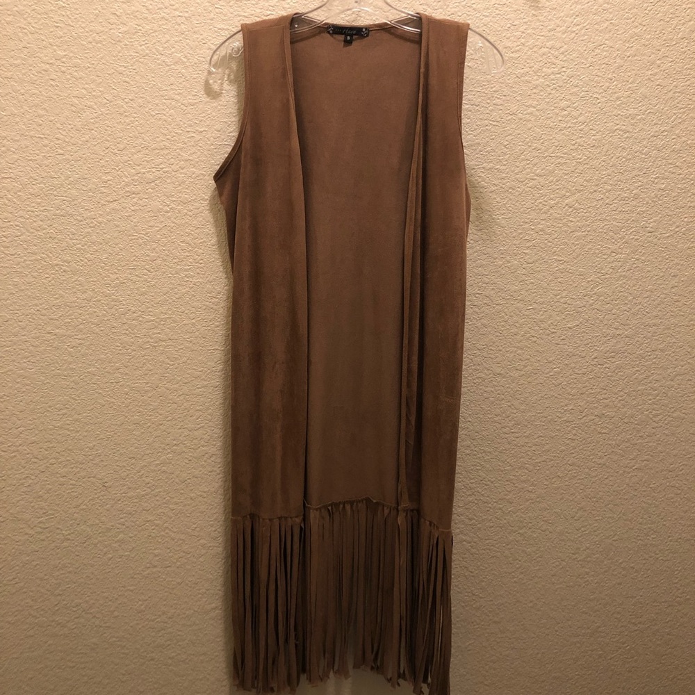 Have Small Fringe Long Tan Vest